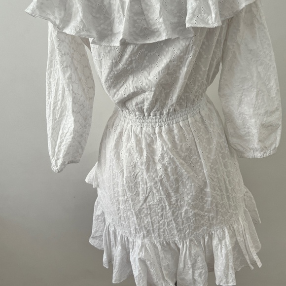 NEW MICHAEL KORS white Off The Shoulder Eyelet Dress size S - Picture 4 of 6
